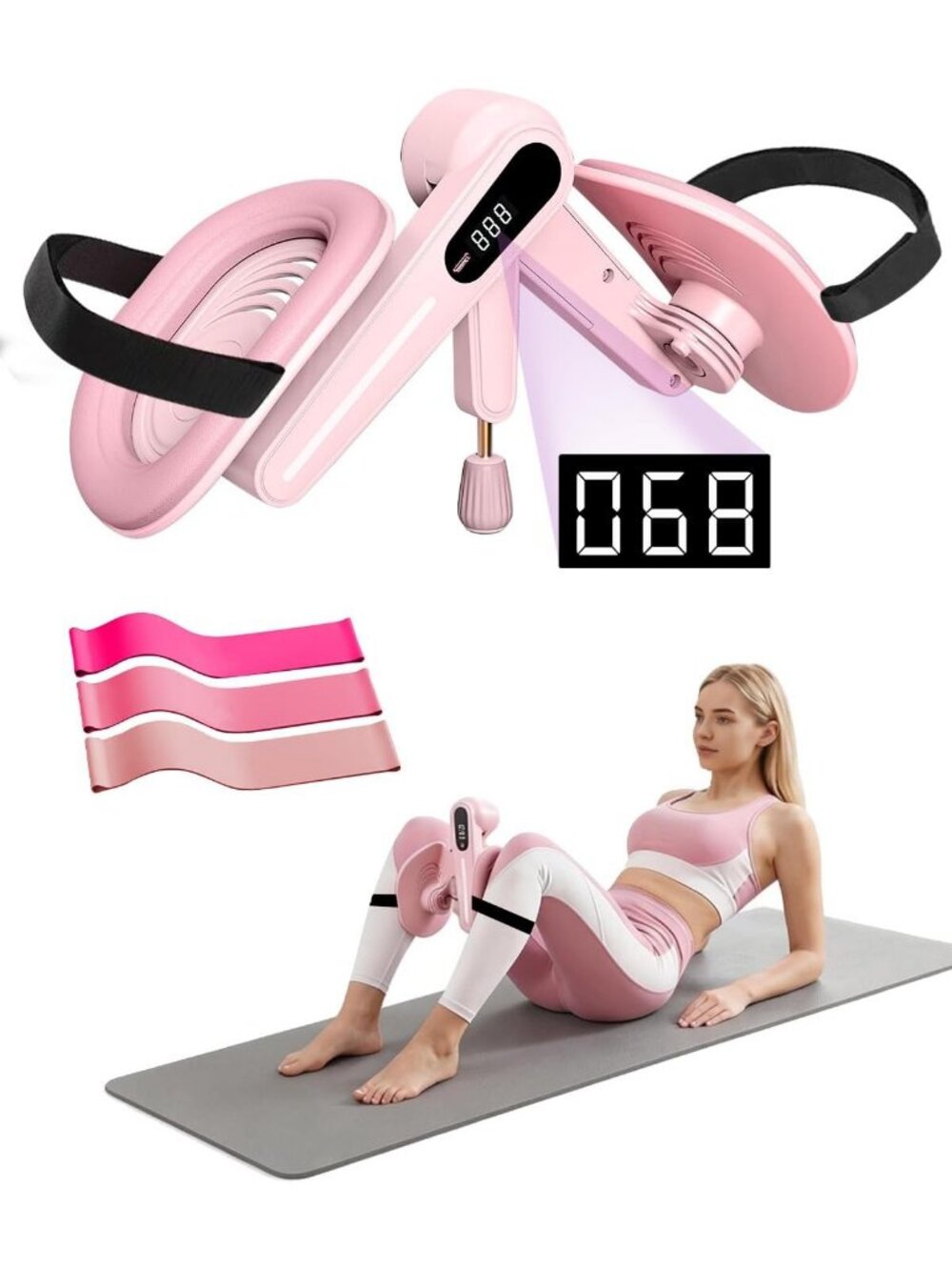 Adjustable Thigh Trainer for Women | Resistance Pelvic Floor Device & LED
